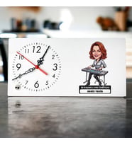 Org Sanatçısı Kadın Karikatürlü Masa Saati