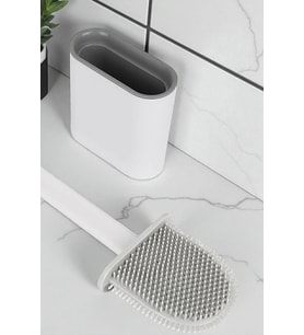 Beyaz Renk Klozet Temizleme Fırçası Bükülebilir Silikon Wc Klozet Fırçası