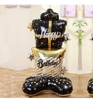 120x58 cm Happy New Year Folyo Balon – Ayaklı Yılbaşı Dekoratif Balon