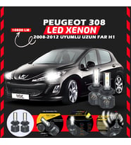 Peugeot 308 2008-2012 Uzun Far Uyumlu Şimşek Etkili Led Xenon Premium Series H1