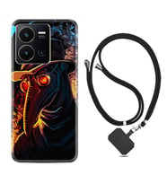 Vivo Y22 Kılıf Silikon Boyun Askılı İpli Desenli Silikon Karga 1616