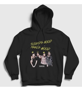 Presmono Unisex Siyah Band 5 Seconds Of Summer Kapüşonlu Sweatshirt 78761tt