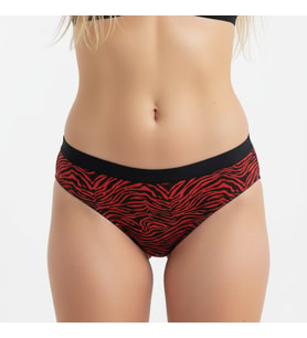 Kadın Beli Siyah Lastikli Leopar Desen Slip Külot BB2187