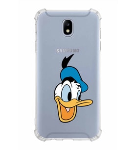 Samsung Galaxy J7 Pro  Köşe Korumalı Antişok Kapak Donald Duck Tasarımlı Şeffaf  Kılıf