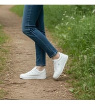 Crosberg 308 Beyaz Cilt Düz Taban Spor Ayakkabı