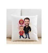 Babasını Çok Seven Erkek Çocuk Karikatürlü Yastık