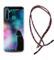 Realme 5i 5 Pro 6i 7 Pro 8 Kılıf Boyun Asklı Rasta Silikon Window Cat 1787