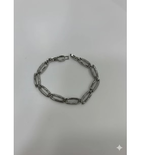 Rodyum Zirkon Taşlı Pirinç Cm Bileklik 17+2 Cm - Kbl0439