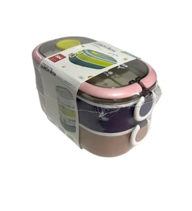 VAGONLİFE ÇELİK YEMEK KABI 2 KATLI LUNCH BOX 900ml - VGN6729 PEMBE-MOR