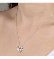 Taşlı Erkek Kız Çocuk  925 Ayar Gümüş Kolye