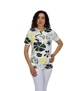 Kadın Kısa Kol Baskılı Bluz BGL-ST04697