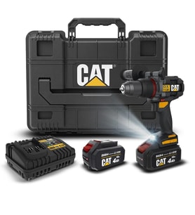 CAT DX1130.1 18Volt/4.0Ah Li-ion 80Nm Çift Akülü Kömürsüz Profesyonel Şarjlı Darbeli Matkap