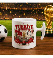 BK Gift Türkiye Taraftar Temalı Dünya Futbol Kupası Tasarımlı Hammer Kupa Bardak-1 Tek Yürek Milli Takım Ruhu