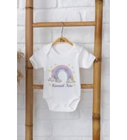 Pia Baby Premium %100 Pamuk İsme Özel Organik Baskılı Çıtçıtlı Bebek Body Zıbın Modelleri 5075-16 (Ekru)