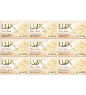 Lux Sabun 80GR Velvet Touch (Kadife Dokunuş) (9 Lu Set)