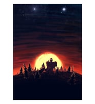 Demir Dev Gün Batımı Tablo Ahşap Poster Dekoratif