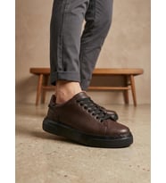 BLF-010 Erkek Sneaker Günlük Casual Spor Ayakkabı Kahverengi Siyah Taban
