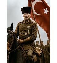 CEPHEDE ATATÜRK Canvas Baskı – Premium Çözünürlük, Çerçevesiz (Çok Renkli)