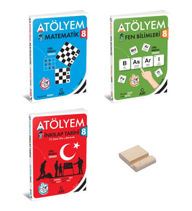 Lgs 8. Sınıf Atölyem Matematik Fen Bilimleri ve Inkılap Tarihi 3lü Set + Telefon Standı