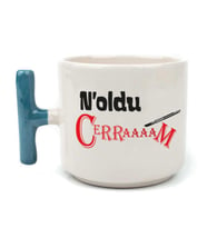Noldu Cerraaaam Baskılı Mavi Kulplu T Kupa