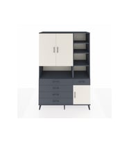 Hyperion Dolap 8 Raflı 5 Çekmeceli 3 Kapaklı 132x44x195 Antrasit-Aytaşı/Antrasit