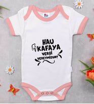 BK Kids Hau Kafaya Tasarımlı Pembe Bebek Body Zıbın-1