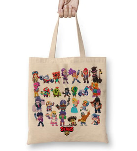 Brawl Stars Karakterler Bez Çanta Uzun Saplı