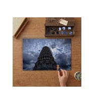 Pisa Kulesi - Bulutlar Tasarımı 240 parça Ahşap Puzzle Ahşap Kutuda MP04564