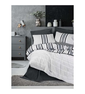 Cotton Box Nobil Ranforce Tek Kişilik Nevresim Takımı Nobby Antrasit