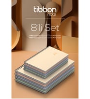Tibbon Note 8 Li 4 Midi & 4 Maxi Defter Spiralli 8'li Set