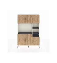 Arges Dolap 10 Raflı 6 Kapaklı 132x30x195 Aytaşı-Çam/Antrasit