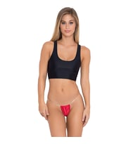 Desire in Motion Transparan Lastikli Fantezi Kadın G String Tanga (Kırmızı)