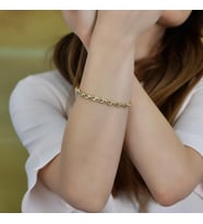 Goldium 14 Ayar Altın İç İçe Zincir Bileklik (Sarı)