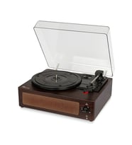 Fomix Fm-108 Pikap Plak Çalar Hoparlör Ve Bluetooth Kitli Koyu Kahverengi