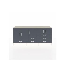Hyperion Konsol 6 Raflı 6 Çekmeceli 5 Kapaklı 220x44x99 Aytaşı-Antrasit