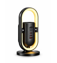 Akım Korumalı 2'li Priz 2 Type-C 1 USB LED Gece Lambalı Priz Çoklayıcı Güç Ünitesi