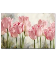Cakatablo Pembe Laleler Yağlıboya  MDF Tablo