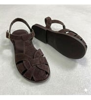 Kindep (Park Moda) Yandan Tokalı Kadın Sandalet Ayakkabı KAHVE