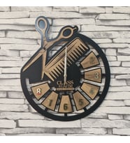 LAVİNTA54  -  KUAFÖRLERE ÖZEL DEKORATİF AHŞAP DUVAR SAATİ