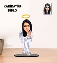 Kisiye Özel Melek Kadın Karikatür Biblo KB19