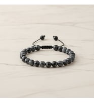 Karlı Obsidyen 6mm Merdiven Kapama Doğal Taş Bileklik