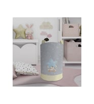 MEKTA HOME BEBEK VE ÇOCUK ODASI Yıldız ve Ayıcık Desenli Sarı Çizgili Oyuncak Sepeti