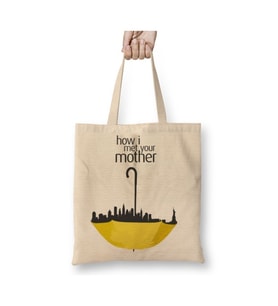 How I Met Your Mother 07 Beyaz Bez Çanta Uzun Saplı Alışveriş Çantası Plaj Çantası