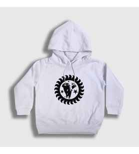 Presmono Unisex Çocuk Beyaz Logo Brand New Heavies Kapüşonlu Sweatshirt 490481tt
