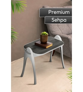 Ahşap Desenli Çok Amaçlı Sehpa Modern Tasarım Yan Sehpa