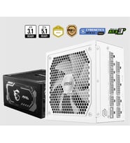 Mag A1000Gl Pcie5 White 1000W 80+ Gold Power Supply