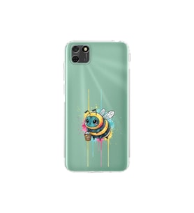 Huawei Y5P ile uyumlu Splash arı tasarımlı şeffaf silikon kılıf