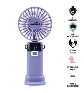 Led Göstergeli El Fanı MAVİ (MOR)