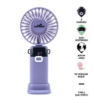 Led Göstergeli El Fanı MAVİ (MOR)