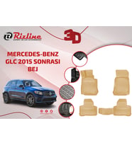 Rizline Mercedes Glc 2015+ Bej 3D Paspas (Siyah - Beyaz)